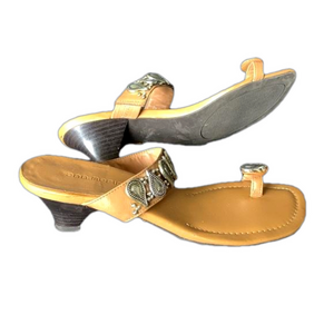 Ann Marino Tan Heeled Mule Sandals 8.5